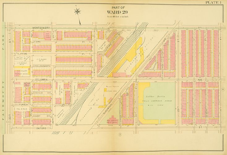 Plate 1, Atlas of the 20th and 29th Wards of the City of Philadelphia