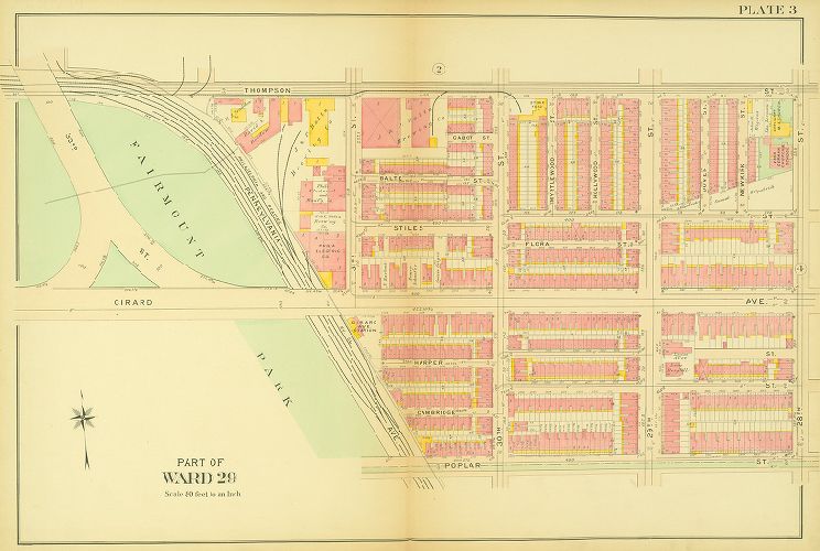 Plate 3, Atlas of the 20th and 29th Wards of the City of Philadelphia