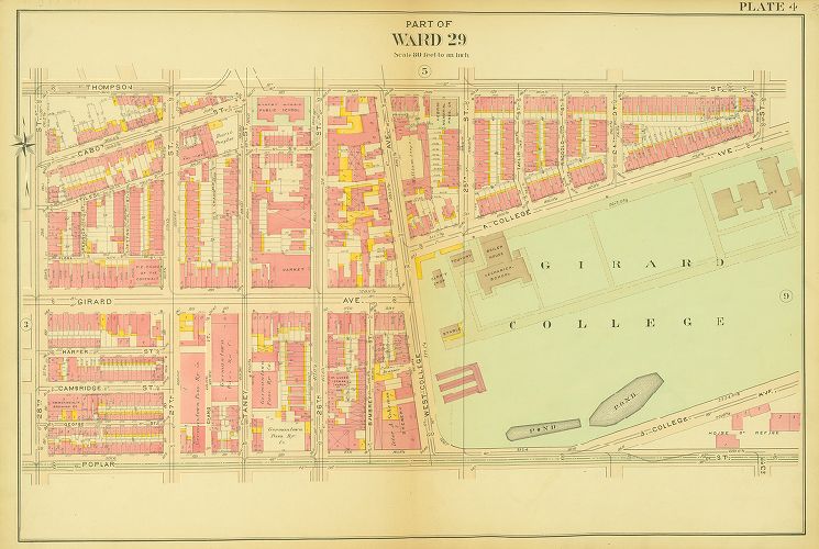 Plate 4, Atlas of the 20th and 29th Wards of the City of Philadelphia