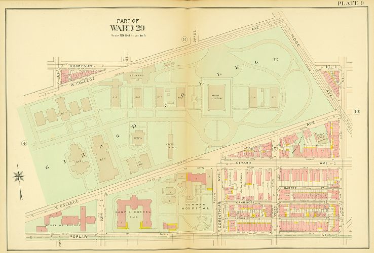 Plate 9, Atlas of the 20th and 29th Wards of the City of Philadelphia