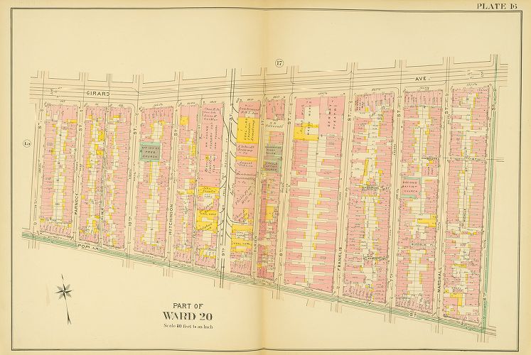 Plate 16, Atlas of the 20th and 29th Wards of the City of Philadelphia