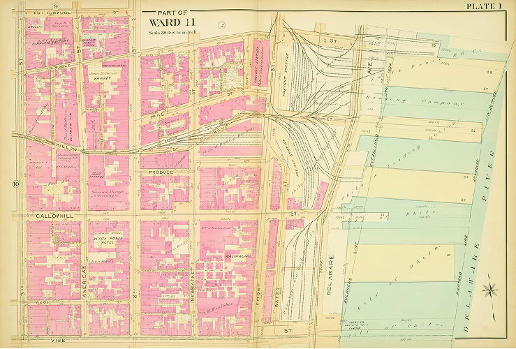 Plate 1, Atlas of the 11,12,13,14,15,16 & 17th Wards of the City of Philadelphia