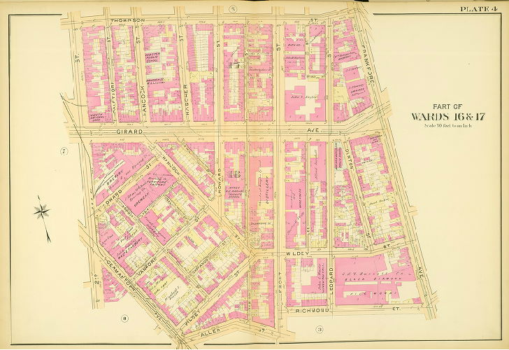 Plate 4, Atlas of the 11,12,13,14,15,16 & 17th Wards of the City of Philadelphia