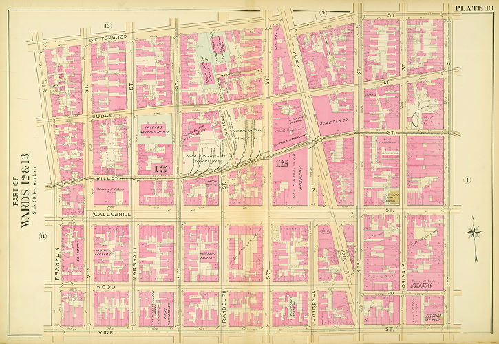 Plate 10, Atlas of the 11,12,13,14,15,16 & 17th Wards of the City of Philadelphia
