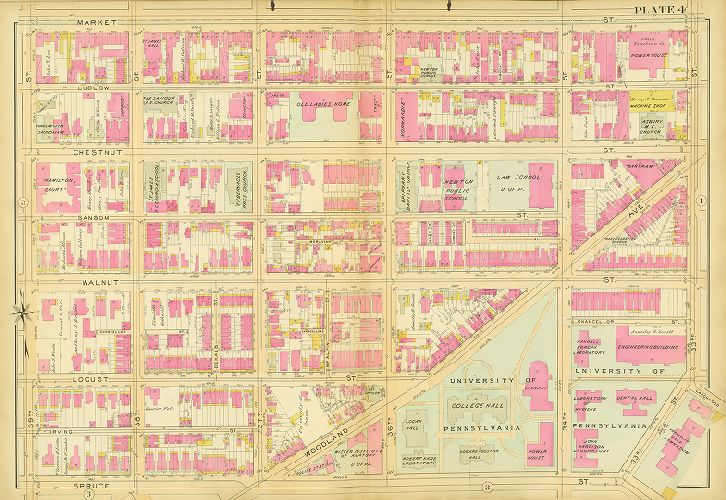 Plate 4, Atlas of the 27th & 46th Wards of the City of Philadelphia
