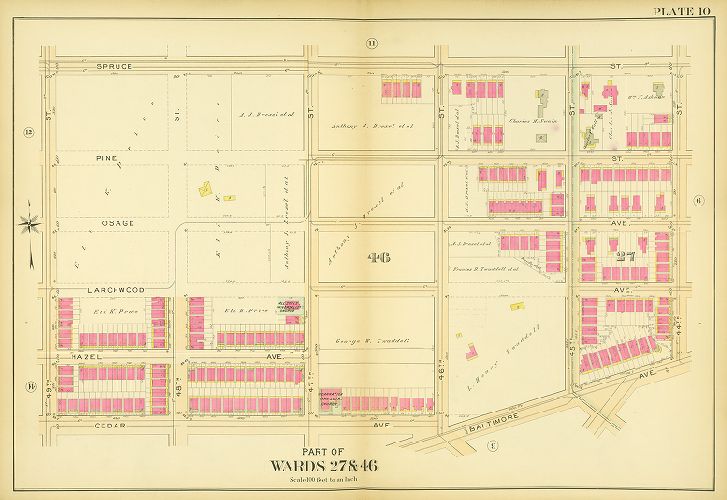Plate 10, Atlas of the 27th & 46th Wards of the City of Philadelphia