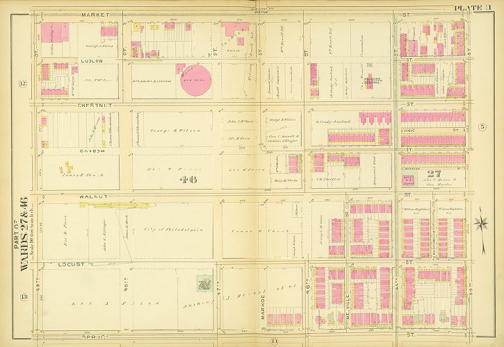 Plate 11, Atlas of the 27th & 46th Wards of the City of Philadelphia