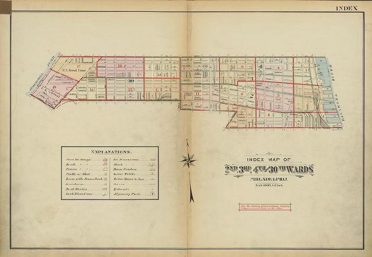 Index, Atlas of the 2nd, 3rd, 4th & 30th Wards of the City of Philadelphia