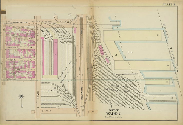 Plate 1, Atlas of the 2nd, 3rd, 4th & 30th Wards of the City of Philadelphia
