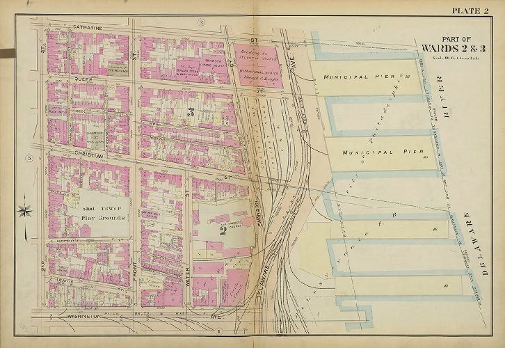 Plate 2, Atlas of the 2nd, 3rd, 4th & 30th Wards of the City of Philadelphia