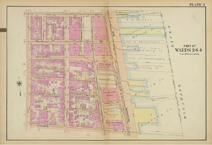 Plate 3, Atlas of the 2nd, 3rd, 4th & 30th Wards of the City of Philadelphia
