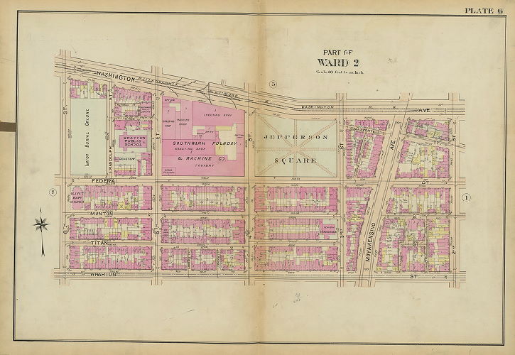 Plate 6, Atlas of the 2nd, 3rd, 4th & 30th Wards of the City of Philadelphia