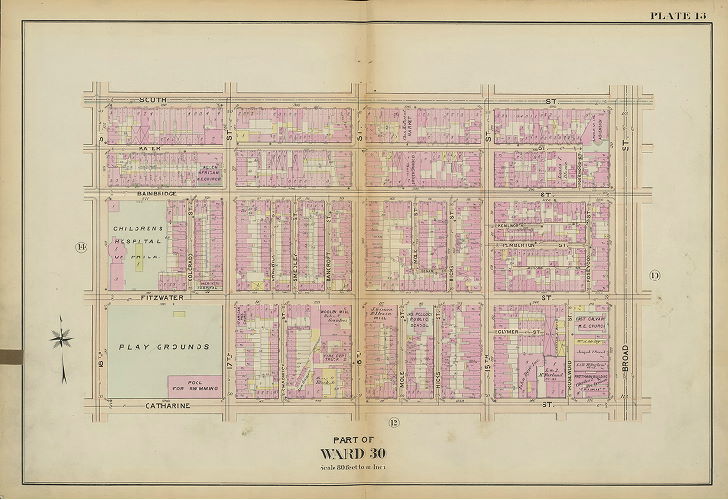 Plate 13, Atlas of the 2nd, 3rd, 4th & 30th Wards of the City of Philadelphia