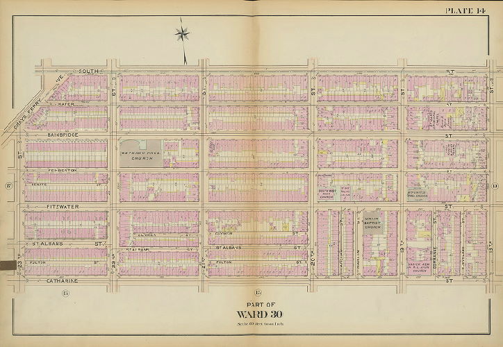 Plate 14, Atlas of the 2nd, 3rd, 4th & 30th Wards of the City of Philadelphia