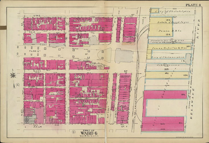 Plate 4, Atlas of the 5th to 10th Wards of the City of Philadelphia