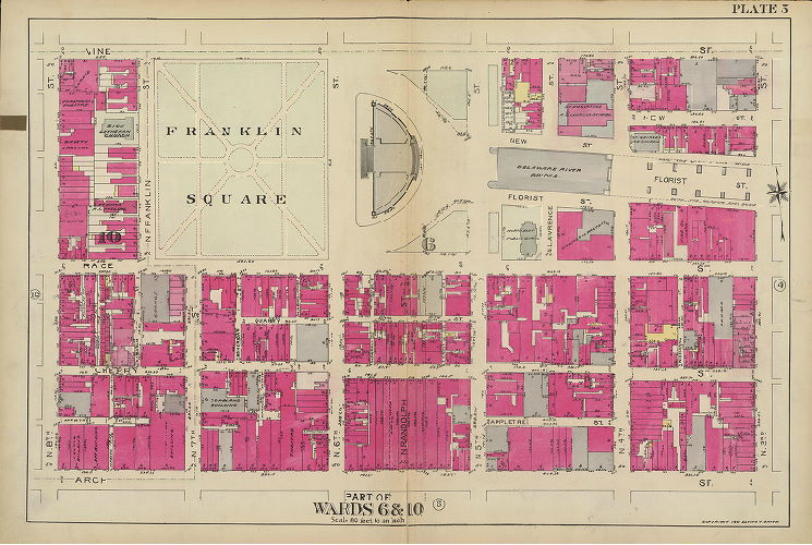 Plate 5, Atlas of the 5th to 10th Wards of the City of Philadelphia