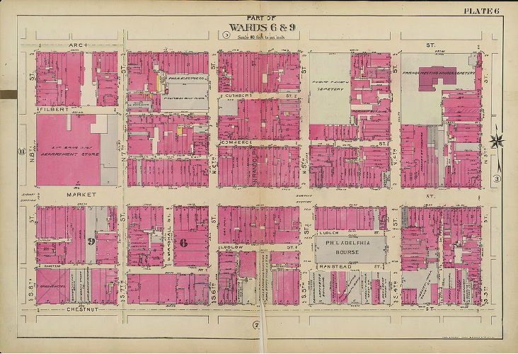 Plate 6, Atlas of the 5th to 10th Wards of the City of Philadelphia