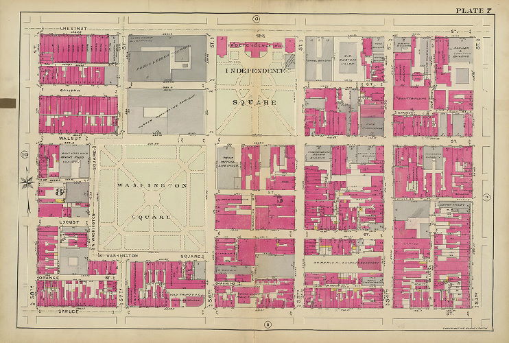 Plate 7, Atlas of the 5th to 10th Wards of the City of Philadelphia