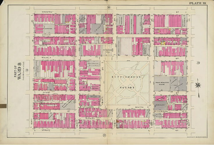 Plate 18, Atlas of the 5th to 10th Wards of the City of Philadelphia