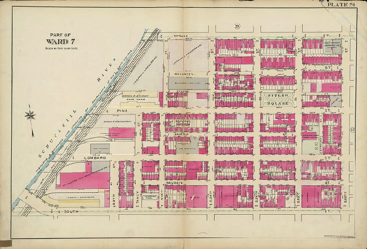 Plate 24, Atlas of the 5th to 10th Wards of the City of Philadelphia