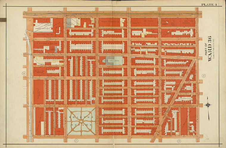 Plate 3, Atlas of the 26th, 36th & 48th Wards of the City of Philadelphia
