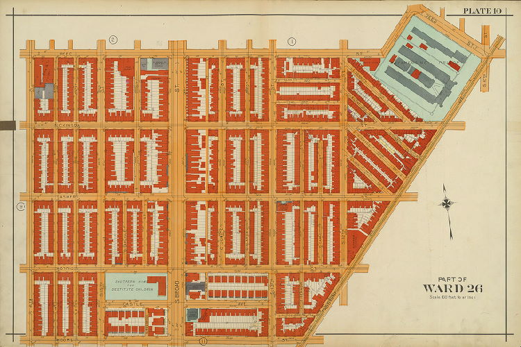 Plate 10, Atlas of the 26th, 36th & 48th Wards of the City of Philadelphia