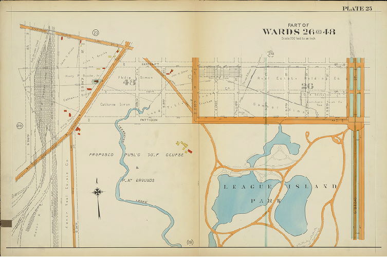 Plate 25, Atlas of the 26th, 36th & 48th Wards of the City of Philadelphia