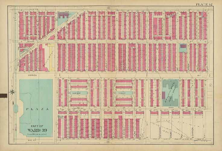 Plate 12, Altas of the 1st and 39th Wards of the City of Philadelphia