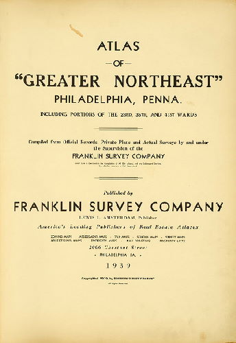 Title Page, Atlas of "Greater Northeast" Philadelphia, Penna.
