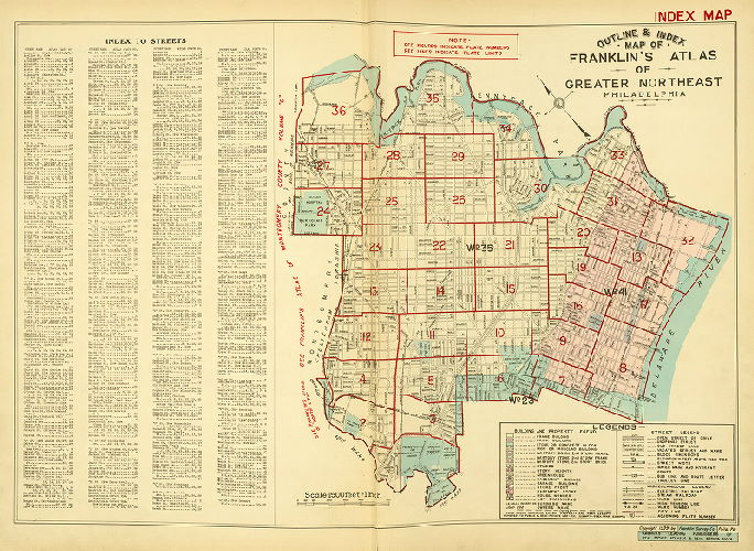 Index Map, Atlas of "Greater Northeast" Philadelphia, Penna.