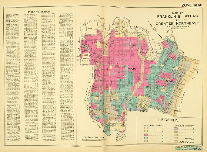Zone Map, Atlas of "Greater Northeast" Philadelphia, Penna.