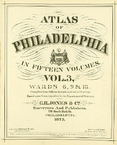 Title Page, Atlas of Philadelphia in fifteen Volumes, Vol. 3