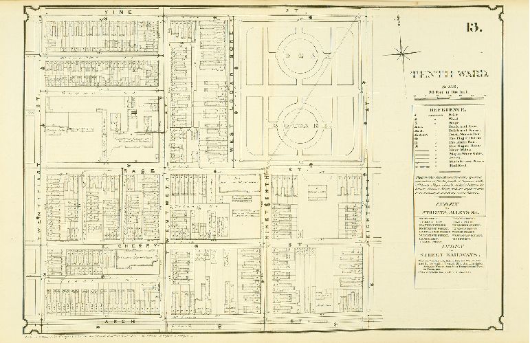Plate 13, Atlas of Philadelphia in fifteen Volumes, Vol. 3
