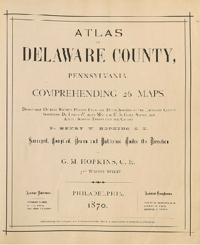 Title Page, Atlas of Delaware County, Pennsylvania