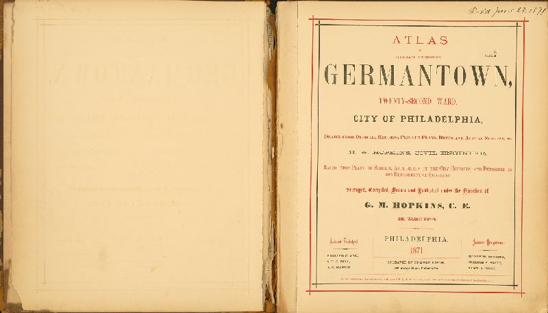 Title Page, Atlas of (the late borough of) Germantown