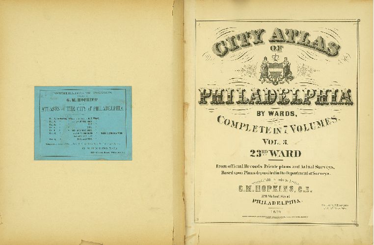 Title Page, City Atlas of Philadelphia, vol. 3