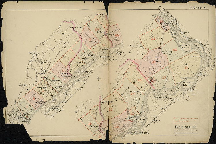 Index, Atlas of Properties near the Philadelphia and Trenton Rail Road (New York Div., Pennsylvania Rail Road), Frankford to Trenton