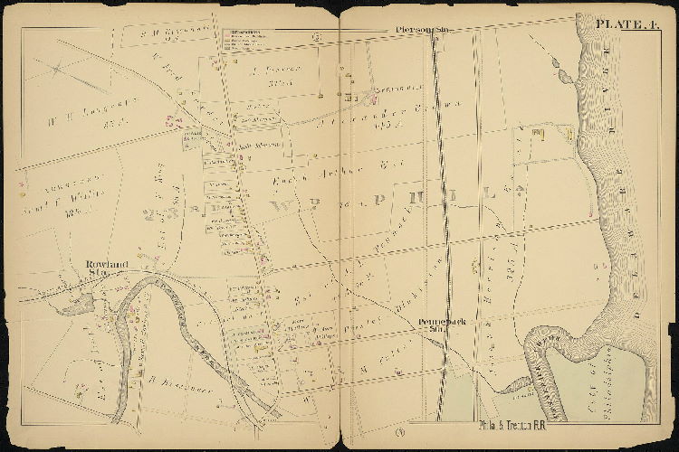 Plate 4, Atlas of Properties near the Philadelphia and Trenton Rail Road (New York Div., Pennsylvania Rail Road), Frankford to Trenton