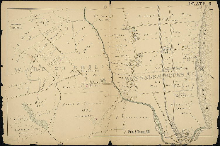 Plate 6, Atlas of Properties near the Philadelphia and Trenton Rail Road (New York Div., Pennsylvania Rail Road), Frankford to Trenton
