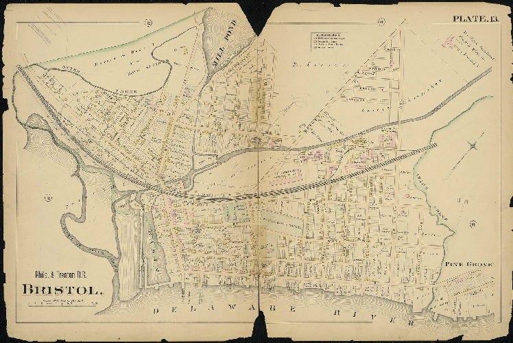 Plate 13, Atlas of Properties near the Philadelphia and Trenton Rail Road (New York Div., Pennsylvania Rail Road), Frankford to Trenton