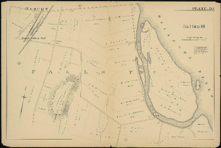 Plate 20, Atlas of Properties near the Philadelphia and Trenton Rail Road (New York Div., Pennsylvania Rail Road), Frankford to Trenton
