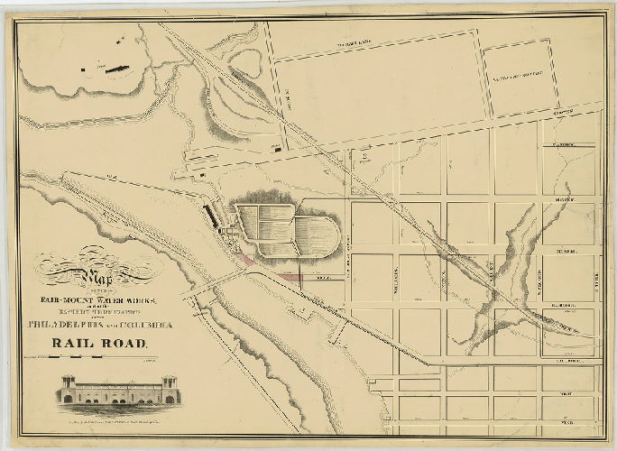 Map of Fairmount WW and Terminal of Philadelphia and Columbia Railroads