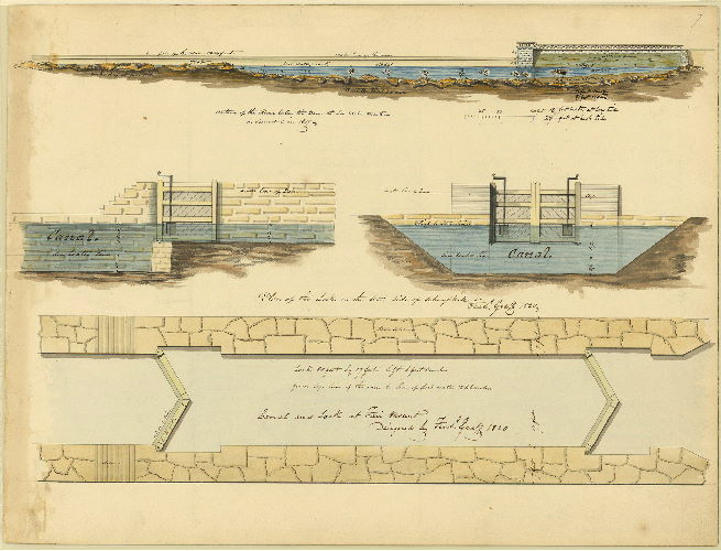Canal and Locks at Fairmount by F. Graff