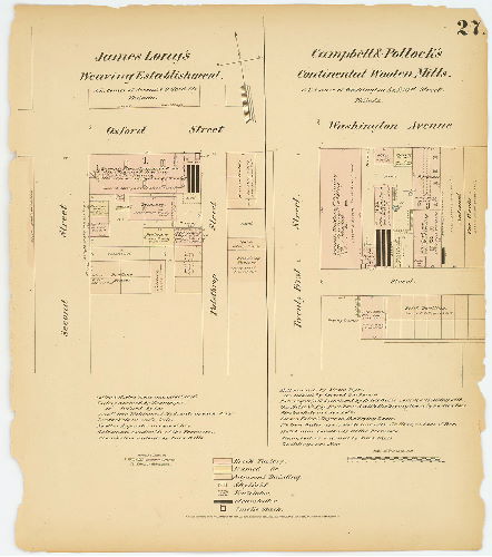 James Long's Weaving Establishment; Campbell & Pollock's Continental Woolen Mills, Hexamer General Surveys, Volume 1