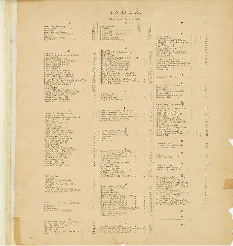 Index -- Plan from No. 1 to 160, Hexamer General Surveys, Volume 1