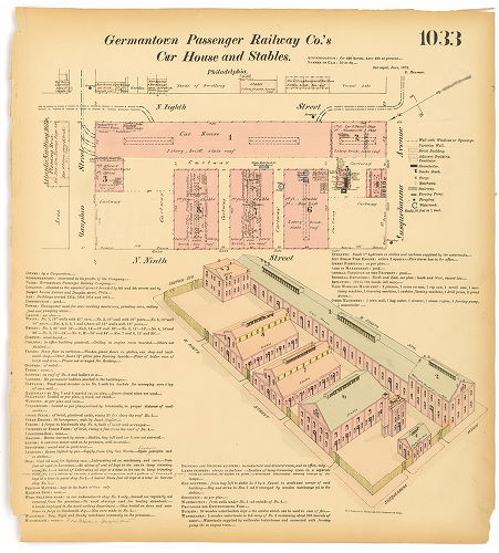 Germantown Passenger Railway Co.'s Car House and Stables, Hexamer General Surveys, Volume 11