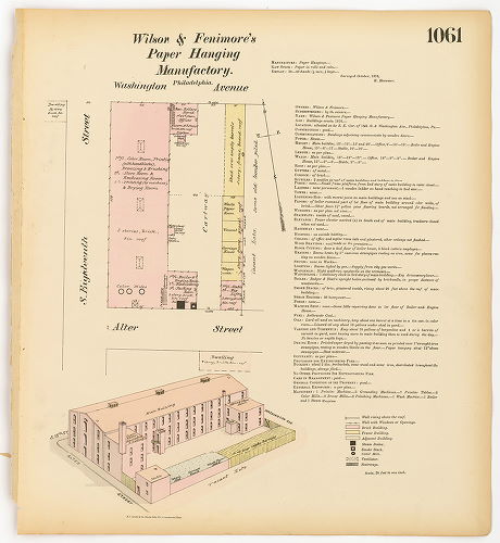 Wilson & Fenimore's Paper Hanging Manufactory, Hexamer General Surveys, Volume 12