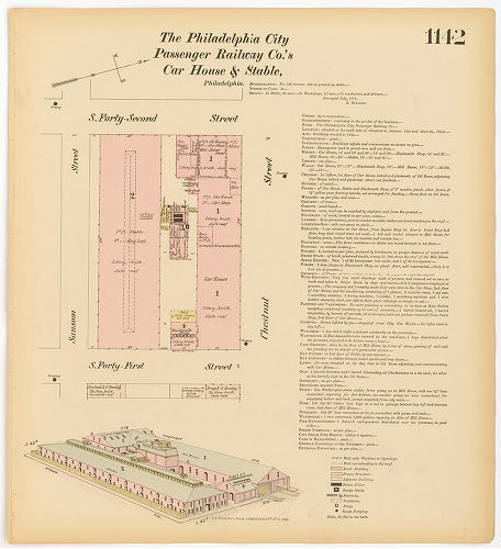 Philadelphia City Passenger Railway Co.'s Car House & Stable, Hexamer General Surveys, Volume 12