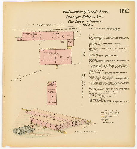 Philadelphia & Gray's Ferry Passenger Railway Co.'s Car House and Stables, Hexamer General Surveys, Volume 12