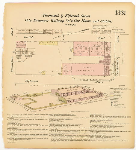Thirteenth & Fifteenth Street City Passenger Railway Co.'s Car Houses and Stables, Hexamer General Surveys, Volume 14